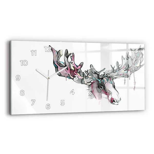 Horizontale Uhr Elch abstrakt