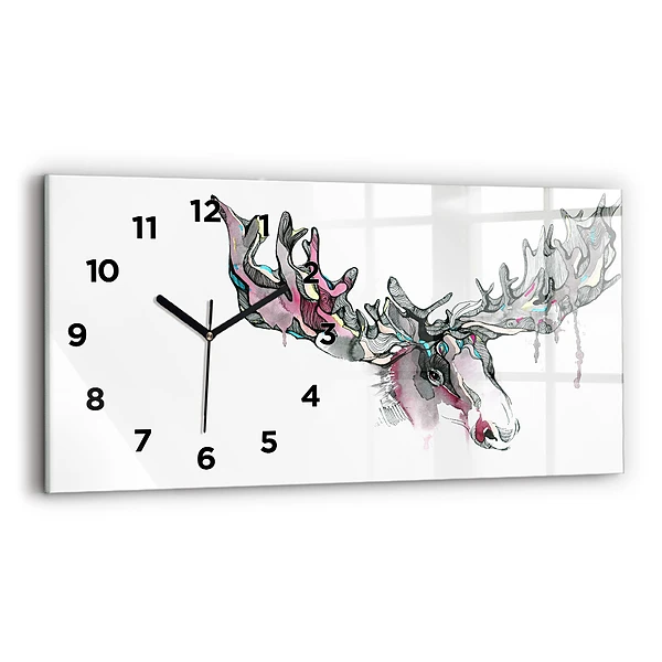 Horizontale Uhr Elch abstrakt