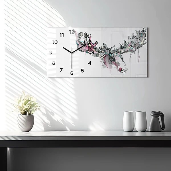 Horizontale Uhr Elch abstrakt