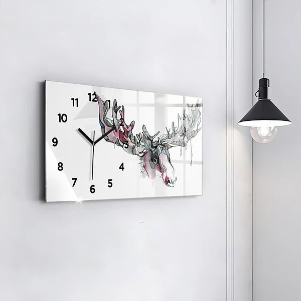 Horizontale Uhr Elch abstrakt