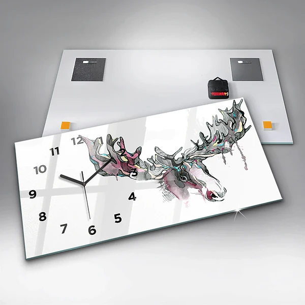 Horizontale Uhr Elch abstrakt
