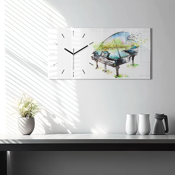 Horizontale Uhr mit motiv Illustration der 4 Jahreszeiten