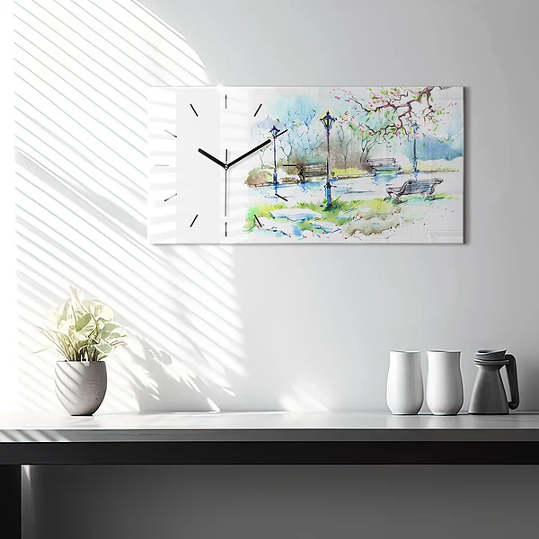 Horizontale Uhr mit motiv Malerischer Frühling
