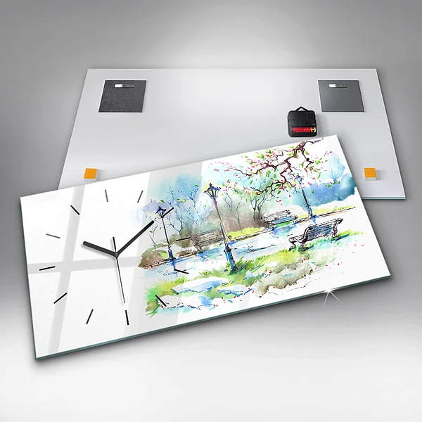 Horizontale Uhr mit motiv Malerischer Frühling