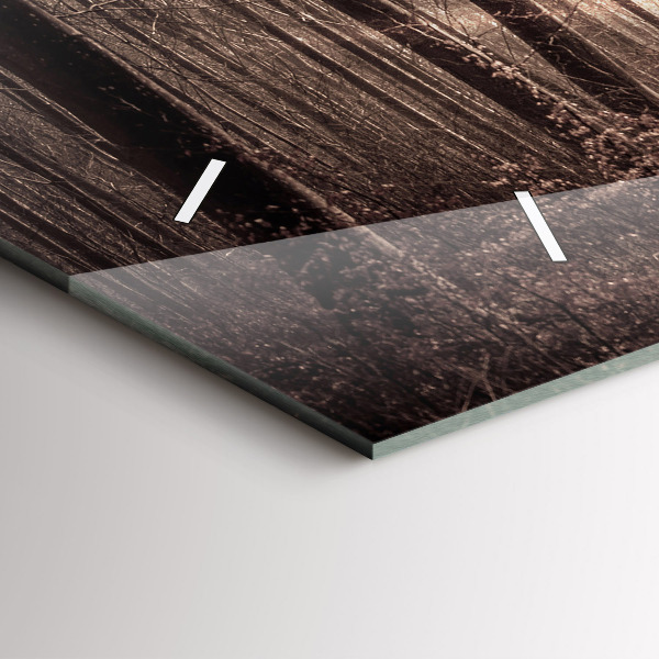 Horizontale Uhr Waldweg in Sepia