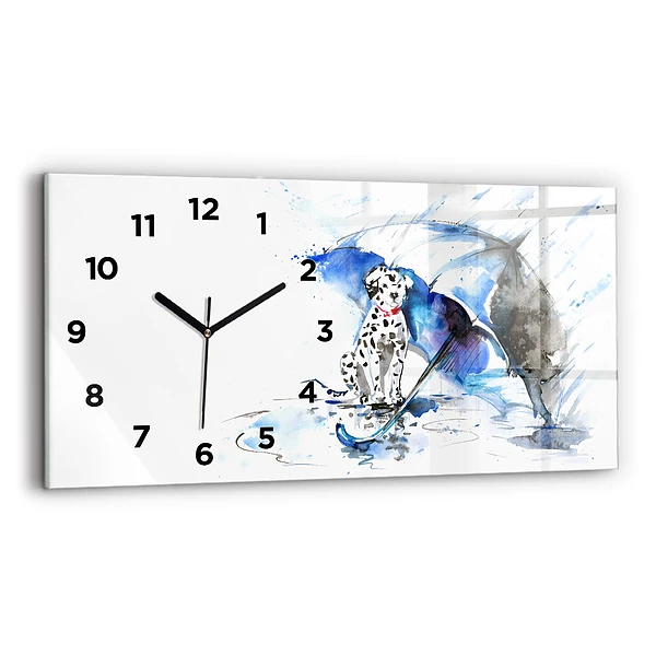 Horizontale Uhr mit motiv Dalmatiner und Regenschirm