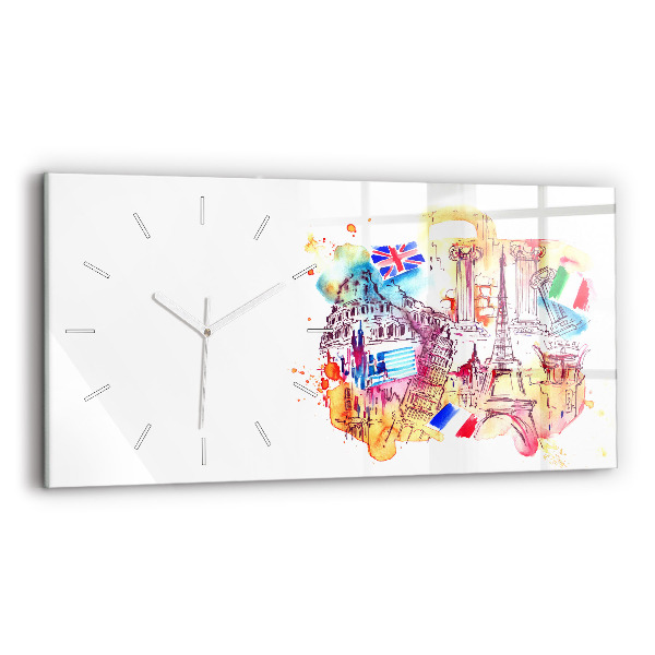 Horizontale Uhr Attraktive Länder der Welt