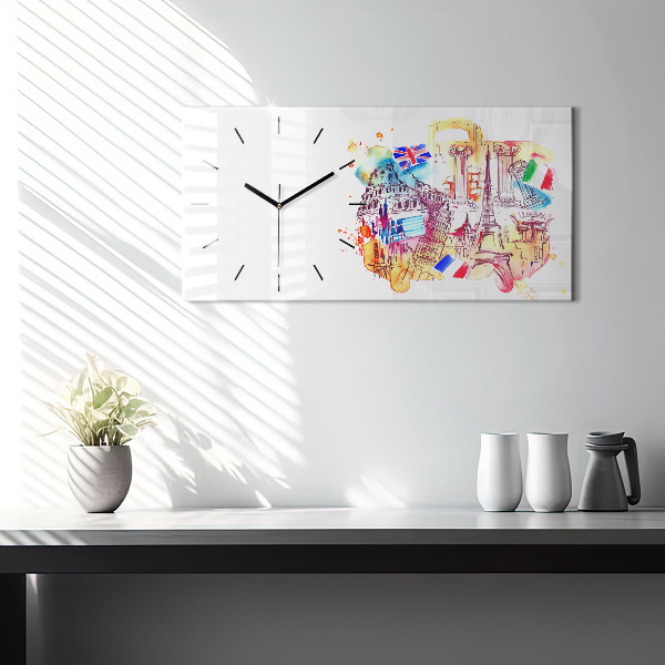 Horizontale Uhr Attraktive Länder der Welt