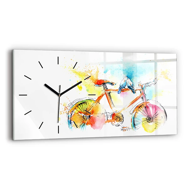 Horizontale Uhr mit motiv Bemaltes Fahrrad