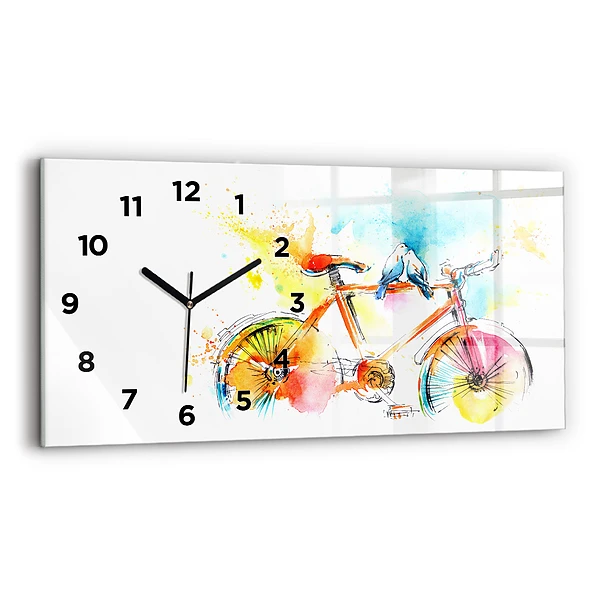 Horizontale Uhr mit motiv Bemaltes Fahrrad