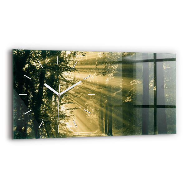 Horizontale Uhr Sonnenstrahlen Wald