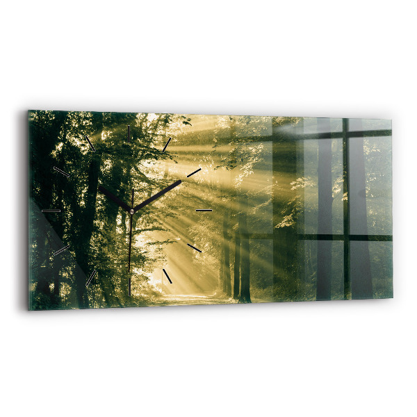 Horizontale Uhr Sonnenstrahlen Wald