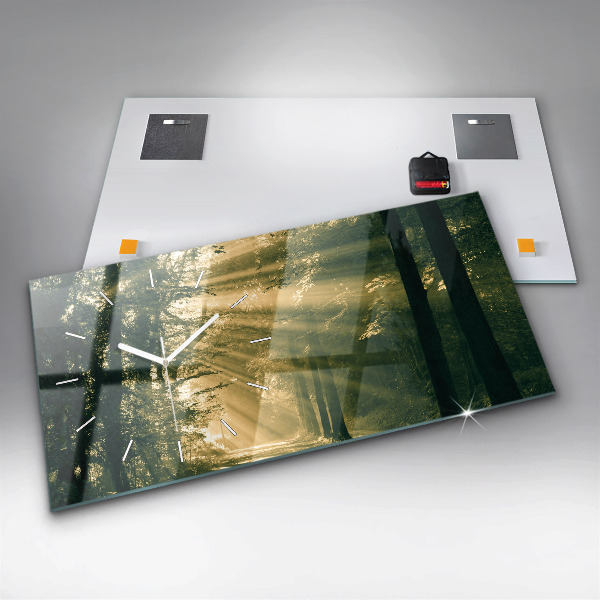 Horizontale Uhr Sonnenstrahlen Wald