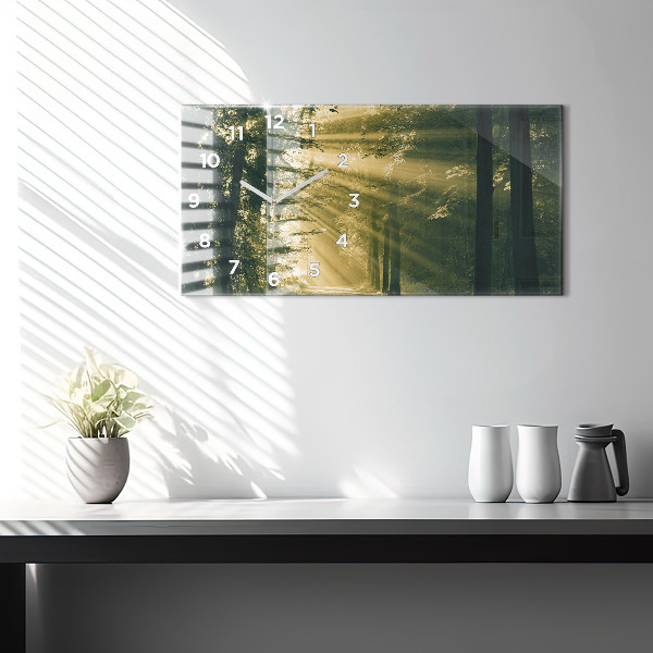 Horizontale Uhr Sonnenstrahlen Wald