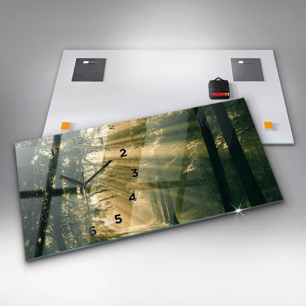 Horizontale Uhr Sonnenstrahlen Wald