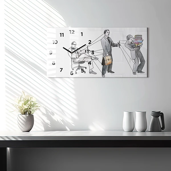 Horizontale Uhr mit motiv Marionettenmenschen
