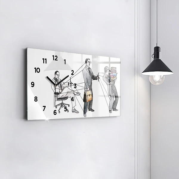 Horizontale Uhr mit motiv Marionettenmenschen