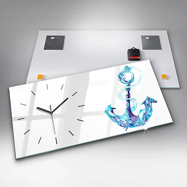 Horizontale Uhr Anker im Meer