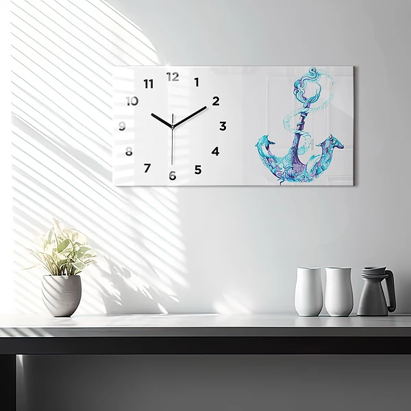 Horizontale Uhr Anker im Meer