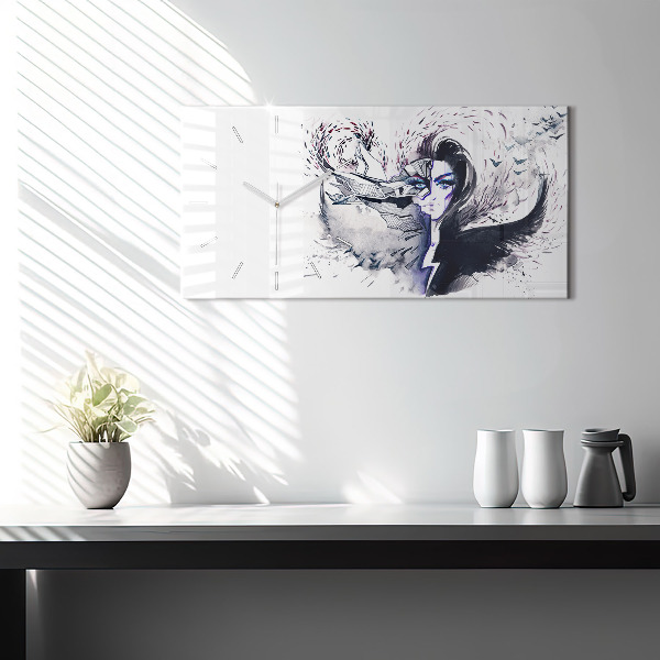 Horizontale Uhr Illustration einer Frau