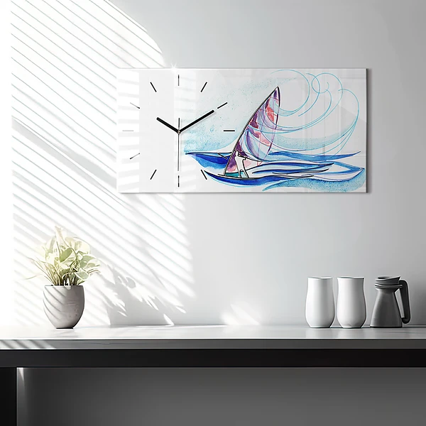 Horizontale Uhr mit motiv Surfbrett