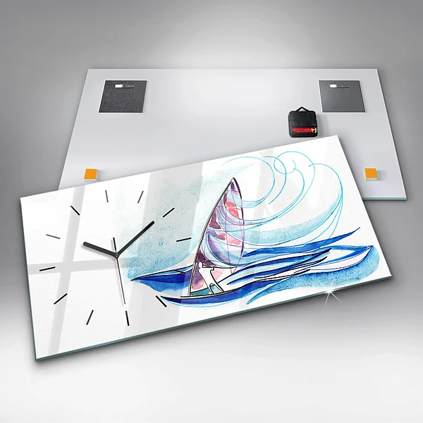 Horizontale Uhr mit motiv Surfbrett