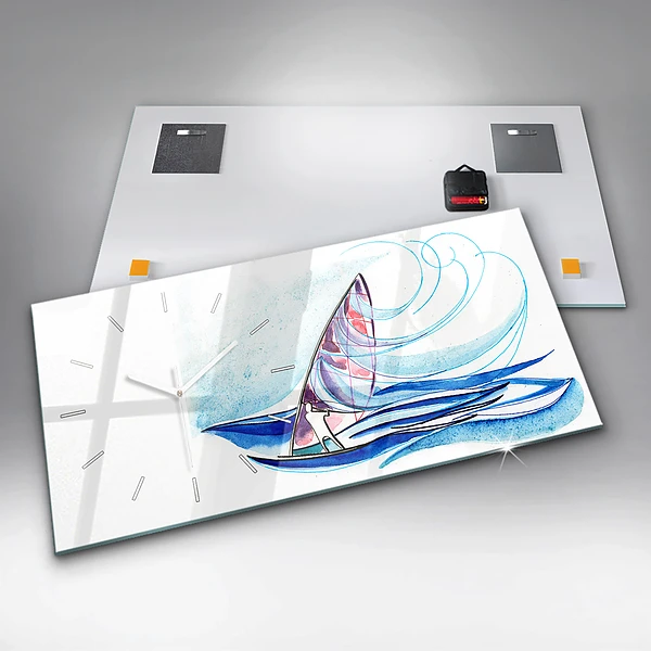 Horizontale Uhr mit motiv Surfbrett