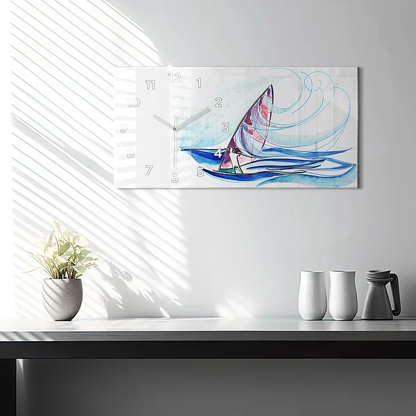 Horizontale Uhr mit motiv Surfbrett