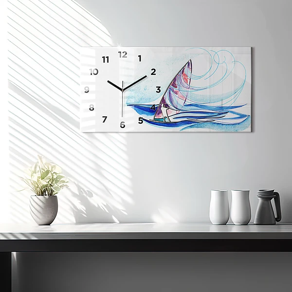 Horizontale Uhr mit motiv Surfbrett