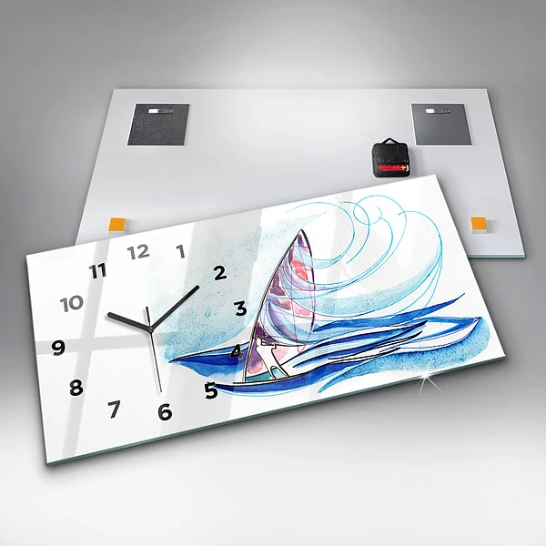 Horizontale Uhr mit motiv Surfbrett