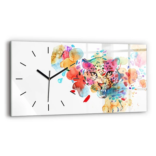 Horizontale Uhr Wildkatze abstrakt
