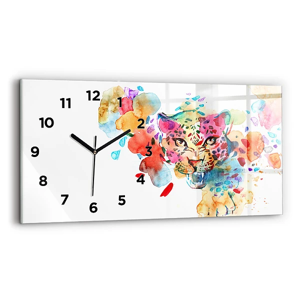 Horizontale Uhr Wildkatze abstrakt