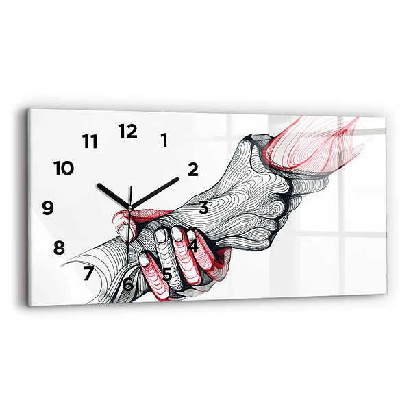 Horizontale Uhr mit motiv Händchenhalten