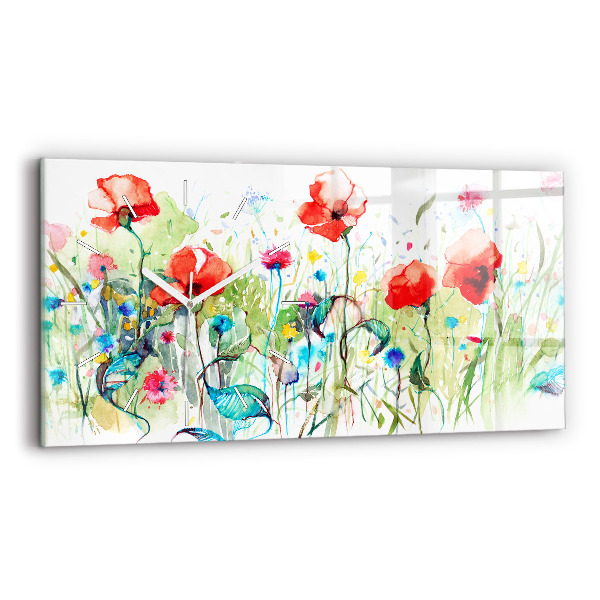 Horizontale Uhr Mohnblumen auf einer Wiese