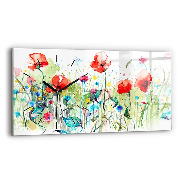Horizontale Uhr Mohnblumen auf einer Wiese