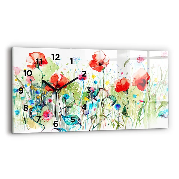 Horizontale Uhr Mohnblumen auf einer Wiese