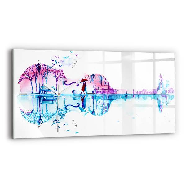 Horizontale Uhr mit motiv Cello Park See