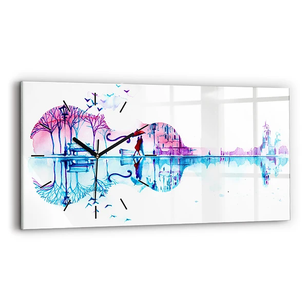 Horizontale Uhr mit motiv Cello Park See