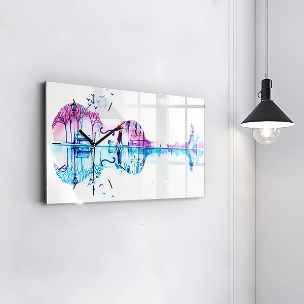 Horizontale Uhr mit motiv Cello Park See
