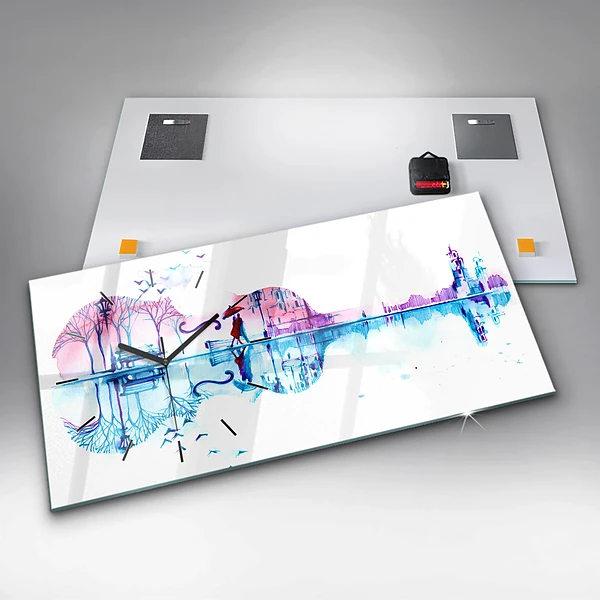 Horizontale Uhr mit motiv Cello Park See