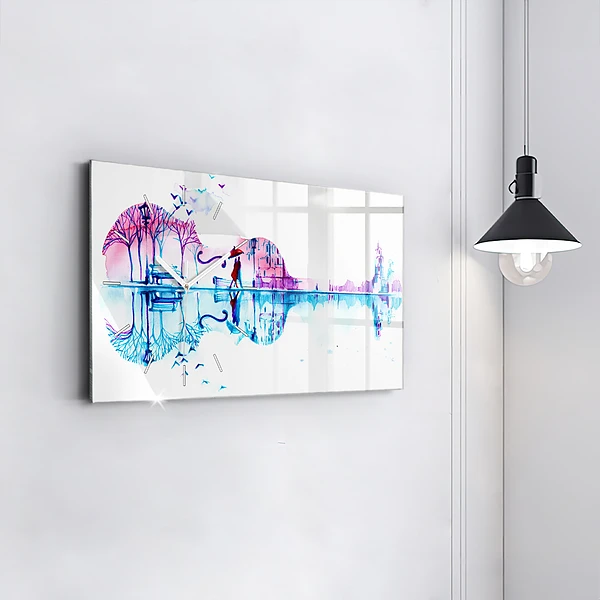 Horizontale Uhr mit motiv Cello Park See
