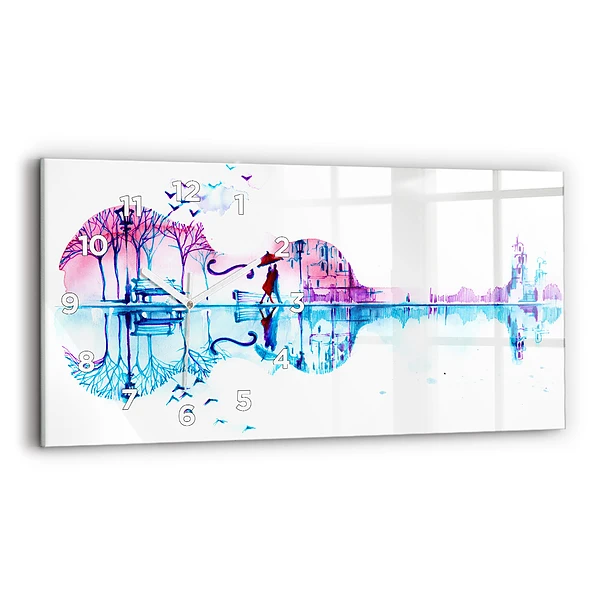 Horizontale Uhr mit motiv Cello Park See