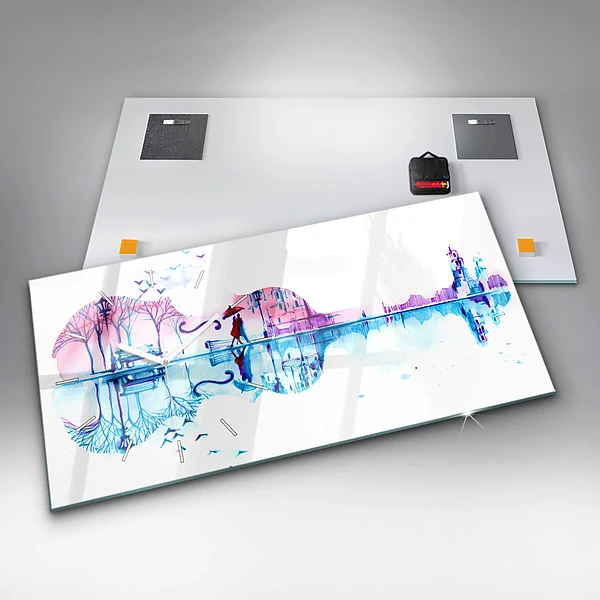 Horizontale Uhr mit motiv Cello Park See