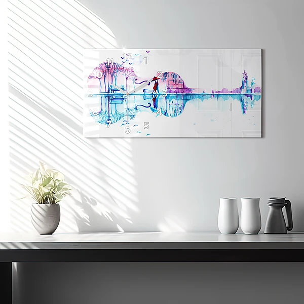 Horizontale Uhr mit motiv Cello Park See