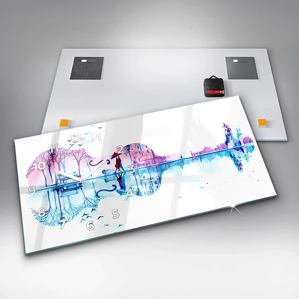 Horizontale Uhr mit motiv Cello Park See