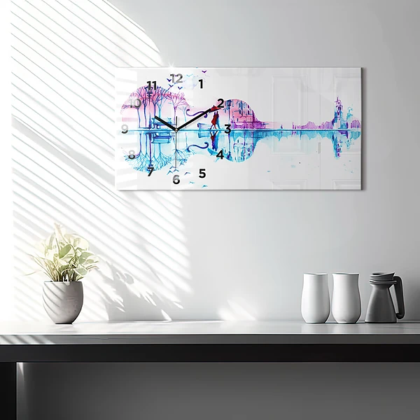 Horizontale Uhr mit motiv Cello Park See
