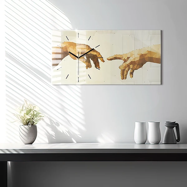 Horizontale Uhr mit motiv Erschaffung von Adam