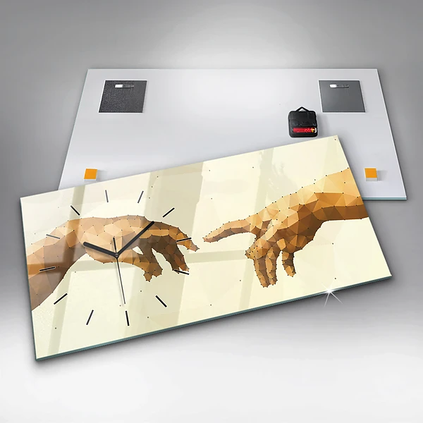 Horizontale Uhr mit motiv Erschaffung von Adam