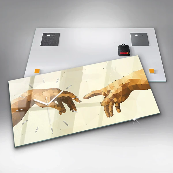 Horizontale Uhr mit motiv Erschaffung von Adam