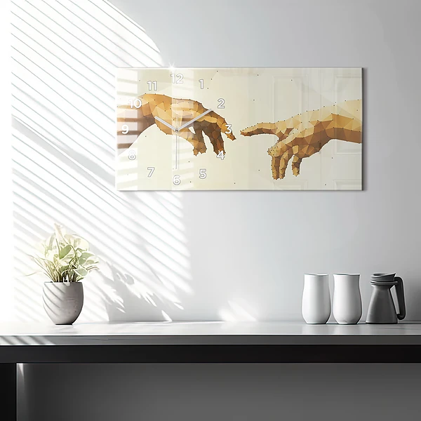 Horizontale Uhr mit motiv Erschaffung von Adam